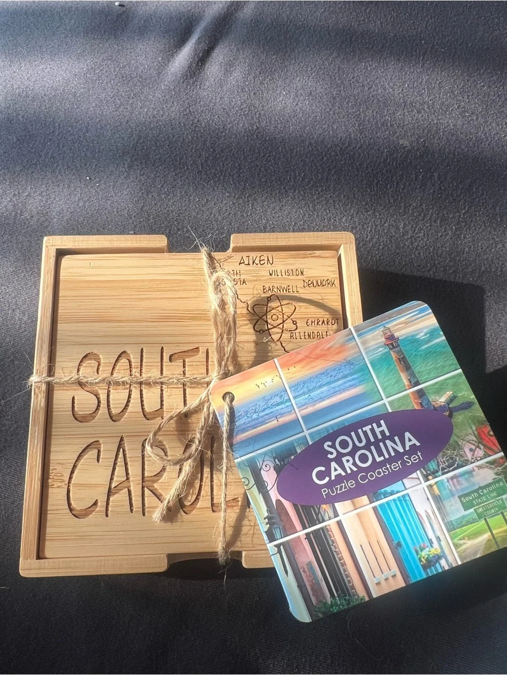 Totally Bamboo South Carolina Puzzle Coaster Set, new with tag